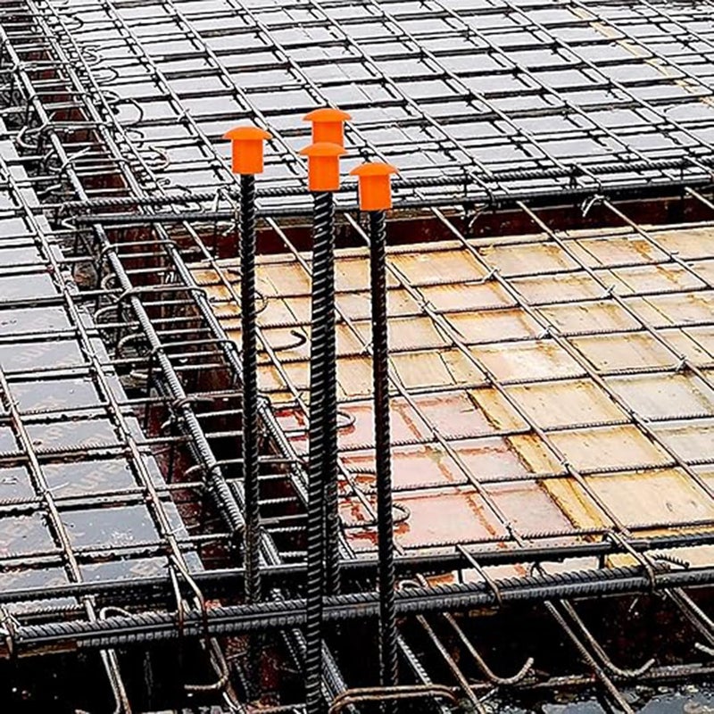 TAODAN 10PCS Orange Plastic Reinforced Protective Covers Reinforcing Sleeve Protection Cap for 10-25mm Diameter Reinforcement - Image 5